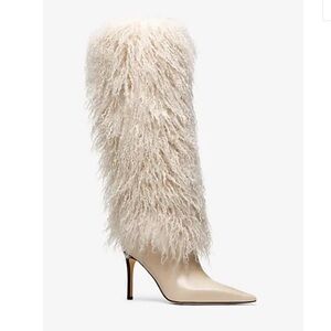 NEW MICHAEL KORS Dawn Faux Shearling Boots – Natural / White – Women’s Size 10
